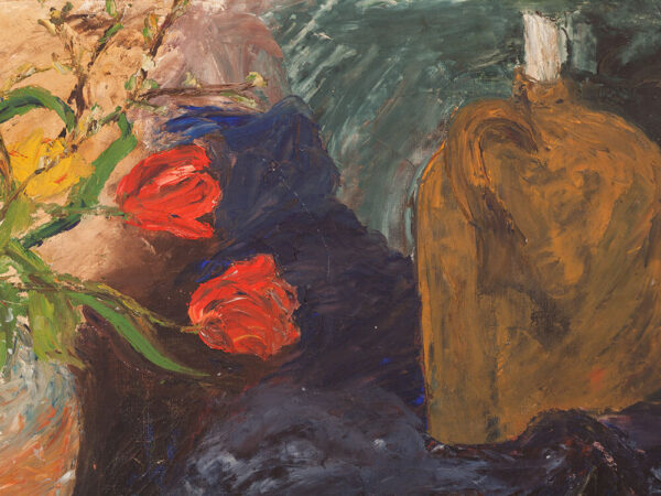 Lilly Ørum, Oil Painting, Flower Still Life with Shoes, 1938 - Image 3
