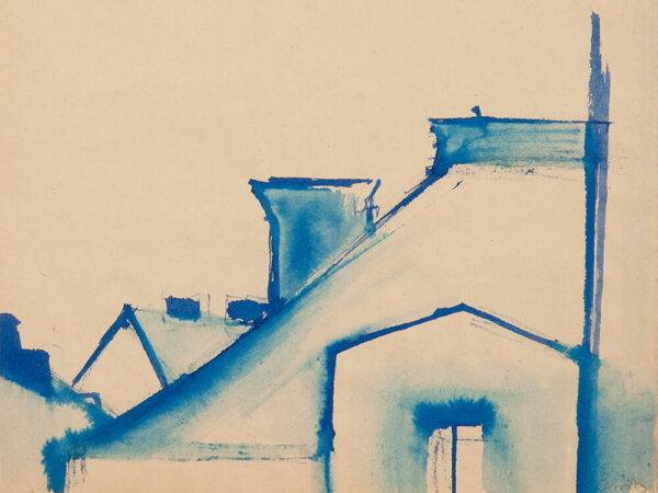 Rudolf Petrik, Watercolor ‘Houses at Night‘, Vienna, c. 1950 - Image 2