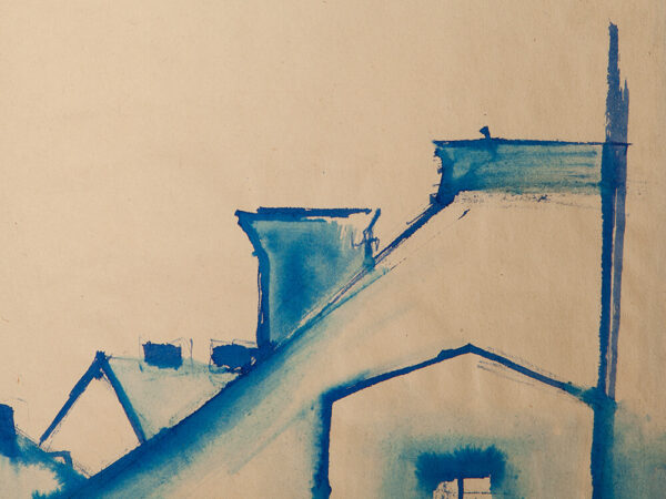 Rudolf Petrik, Watercolor ‘Houses at Night‘, Vienna, c. 1950 - Image 3