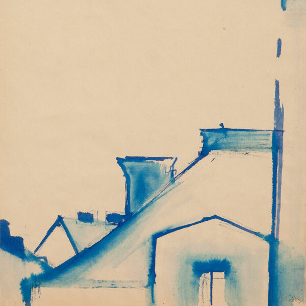 Rudolf Petrik, Watercolor ‘Houses at Night‘, Vienna, c. 1950 - Image 4