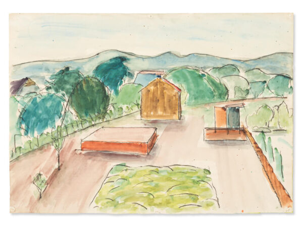 Rudolf Petrik, Gardens, Watercolor, Austria, c. 1950