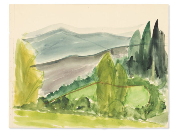 Rudolf Petrik, Alpine Landscape, Watercolor, c. 1950