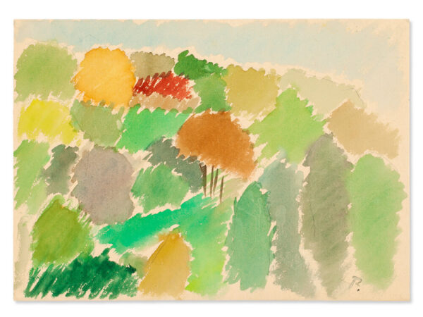 Rudolf Petrik, Autumn Forest, Watercolor, Austria, c.1950