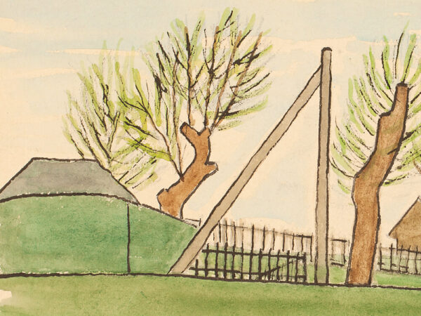 Rudolf Petrik, Landscape with Farm, Watercolor, c. 1950 - Image 3