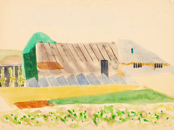 Rudolf Petrik, Agricultural Farm, Watercolor, 1950 - Image 2