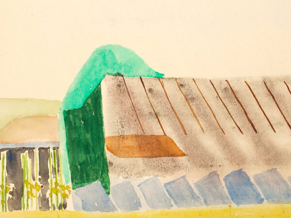 Rudolf Petrik, Agricultural Farm, Watercolor, 1950 - Image 3