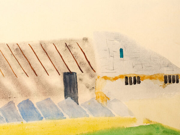 Rudolf Petrik, Agricultural Farm, Watercolor, 1950 - Image 4