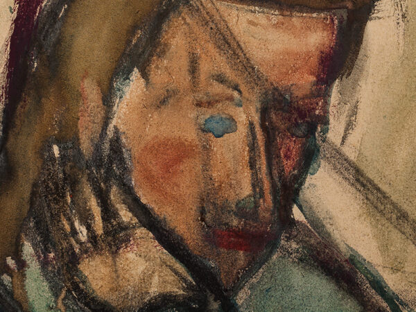 Rudolf Petrik, Sitting Girl, Mixed Media, Austria, c. 1950 - Image 5