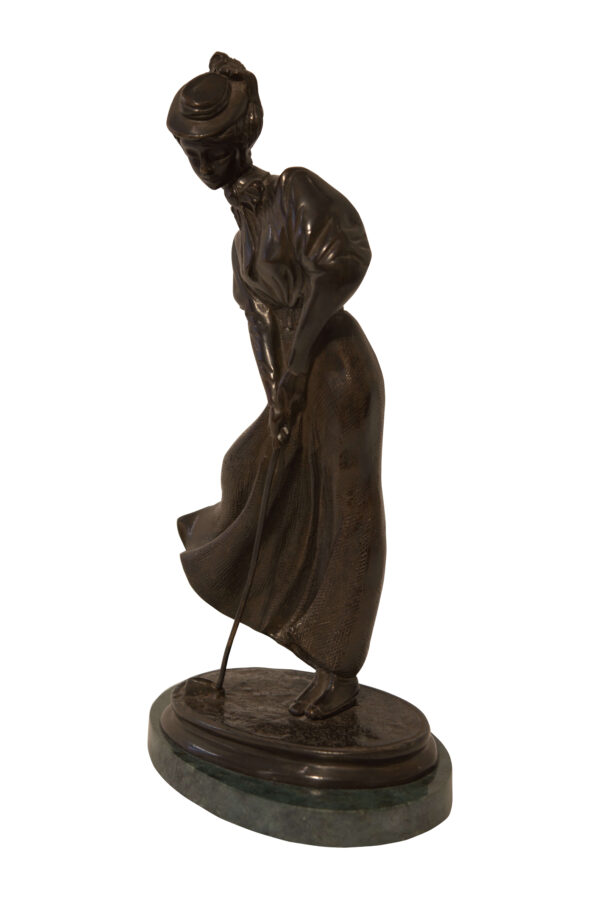 Sculpture English Society Lady Playing Golf | Skulptur Englische Society  Lady beim Golfspiel - Image 2