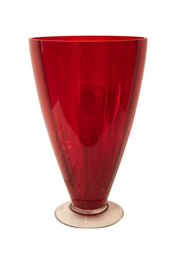 Vase Made of Red Murano Glass | Murano Vase/Pokal rotes Glas, nicht signiert