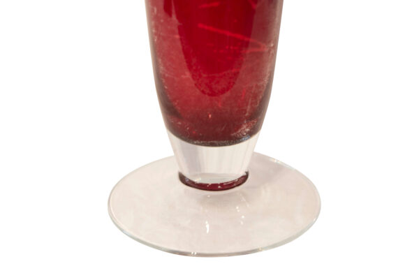 Large Vase Made of Red Glass, Not Signed | Fußbecher/Vase aus rotem Glas, nicht signiert - Image 5