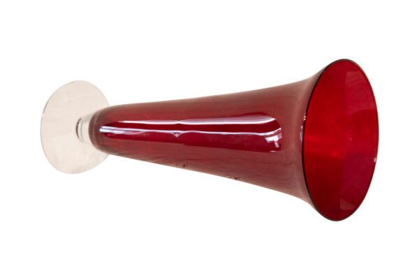 Large Vase Made of Red Glass, Not Signed | Fußbecher/Vase aus rotem Glas, nicht signiert - Image 3