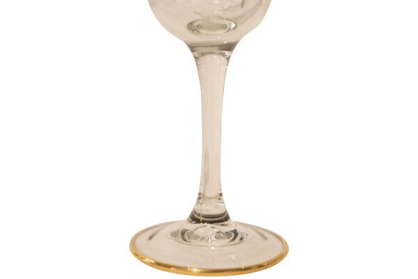 6 Cut and Etched Liqueur Glasses with Gold Enamel Decoration | 6 Geschliffene und geätzte Likörgläser mit Gold-Emaille Dekoration - Image 5