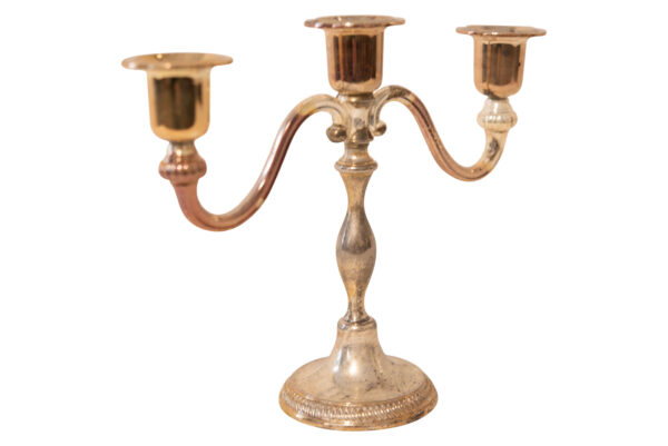 Candlestick Silver Plated with Three Arms | Dreiarmiger Kerzenleuchter Versilbert - Image 2