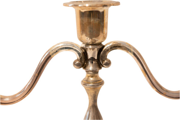 Candlestick Silver Plated with Three Arms | Dreiarmiger Kerzenleuchter Versilbert - Image 3