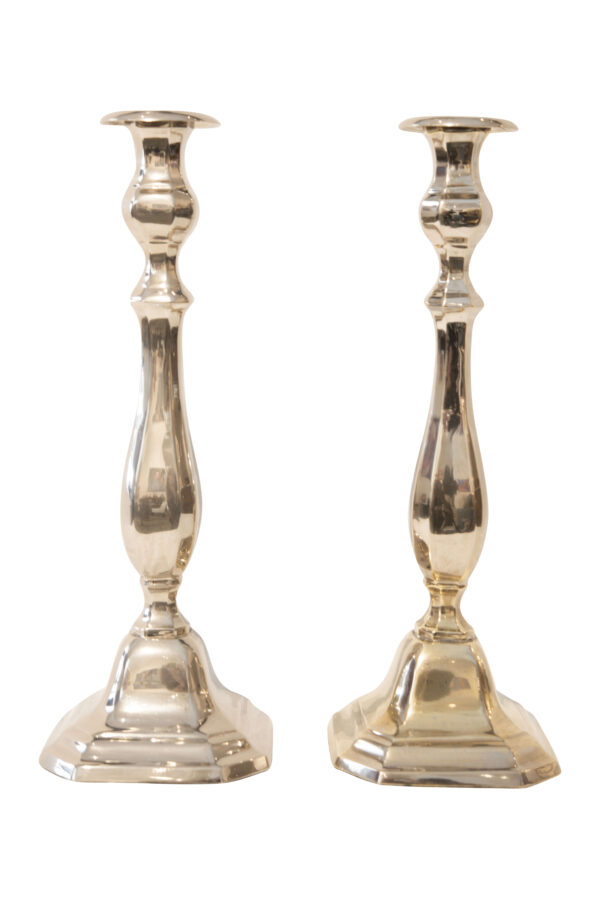 Two Silver Plated Candlesticks | 2 versilberte Kerzenständer - Image 2