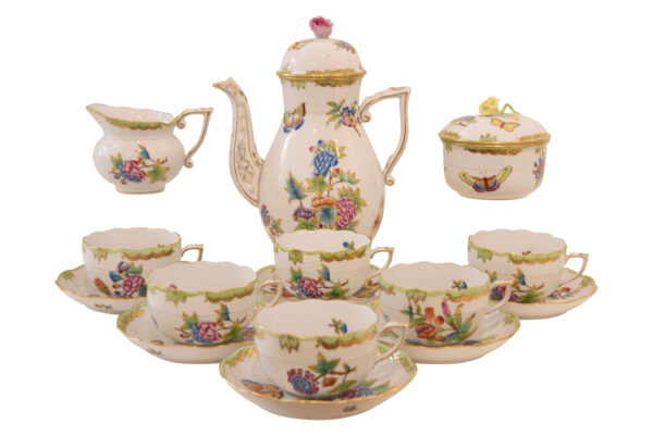 Herend Ungarn Queen Victoria Kaffeeservice 6 teilig | Herend Hungary Queen Victoria Coffee Service 6 Pieces