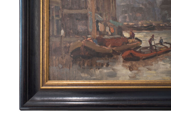 Artist of the late 19th Century "Impressionist view of a Dutch port city" - Image 4