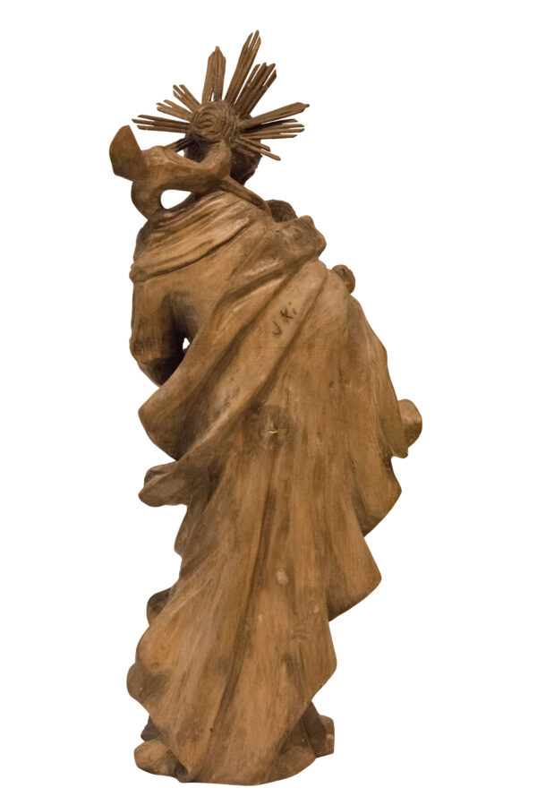 Wooden Sculpture Marai with Child - Image 5