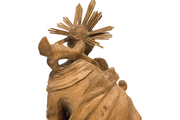 Wooden Sculpture Marai with Child - Image 3