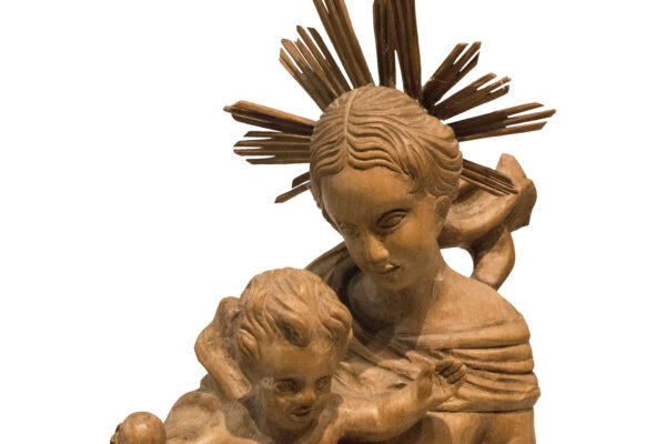 Wooden Sculpture Marai with Child - Image 2