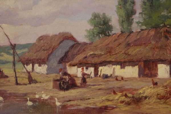 Probably Heinrich Hiller (1846-1912), Rural Landscape with Farmstead - Image 5