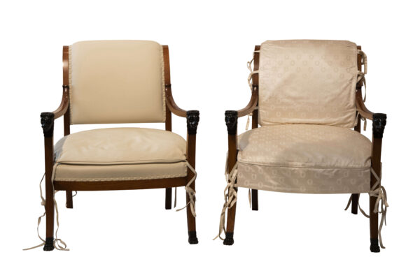 Pair of Lounge Chairs, probably England | Paar Lounge Sessel vermutlich England Stilmöbel um 1950 - Image 2