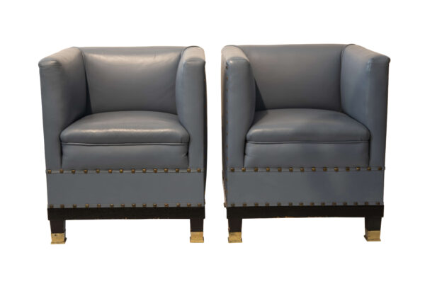 Two Cube Armchairs Designed by Josef Hoffmann | Zwei Kubus Sessel Schule Josef Hoffmann