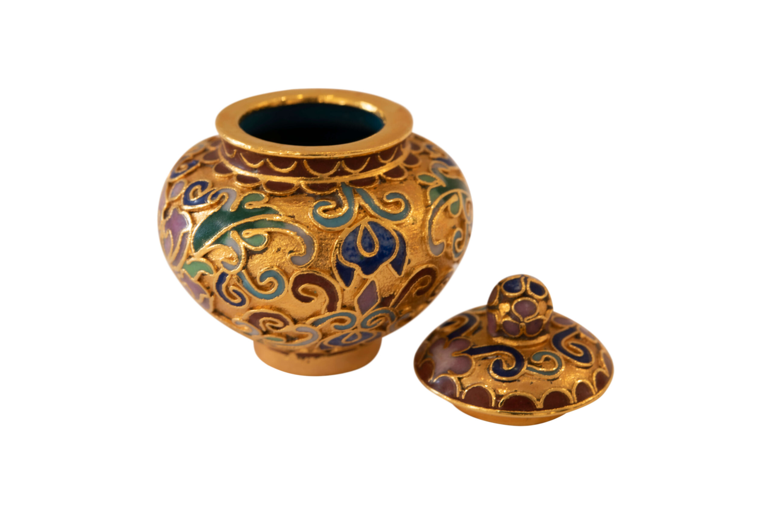 Vintage chinesische Cloisonne Ring- oder Schmuckdose | Vintage Chinese Cloisonne Ring or Jewelry Holder - Image 4