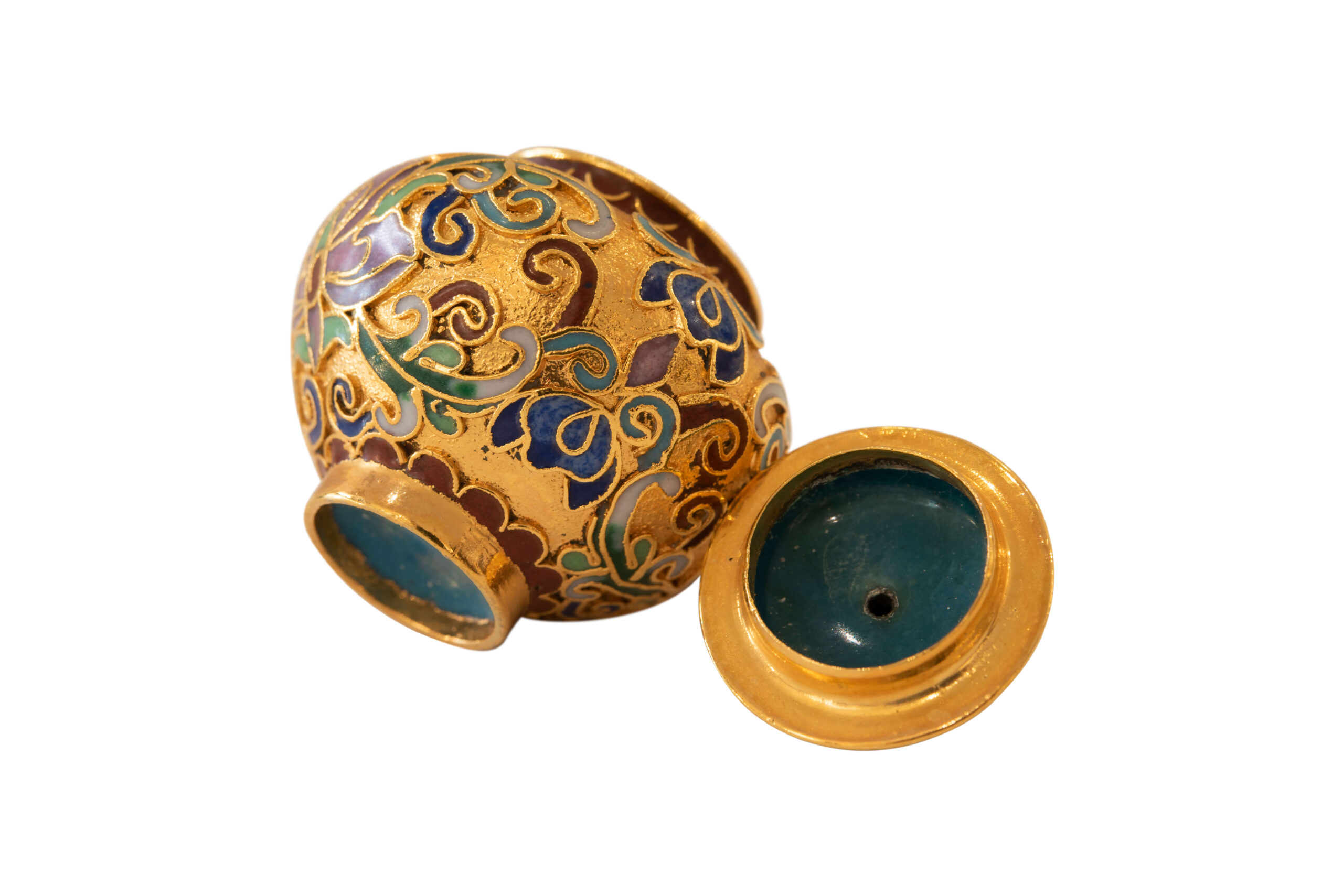 Vintage chinesische Cloisonne Ring- oder Schmuckdose | Vintage Chinese Cloisonne Ring or Jewelry Holder - Image 3