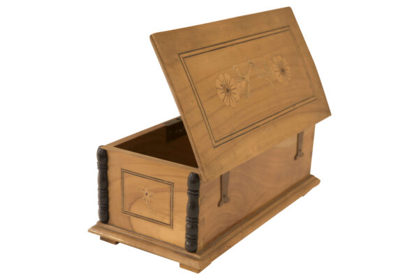 Verschließbare Holzschatulle mit Verzierungen | Lockable Wooden Box with Decorations - Image 4