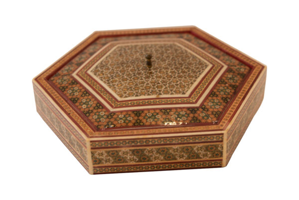 Sechseckige Aufbewahrungs Kiste mit Khatam Muster | Hexagonal Storage Box with Khatam Pattern