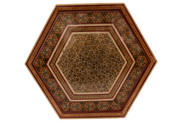 Sechseckige Aufbewahrungs Kiste mit Khatam Muster | Hexagonal Storage Box with Khatam Pattern - Image 3