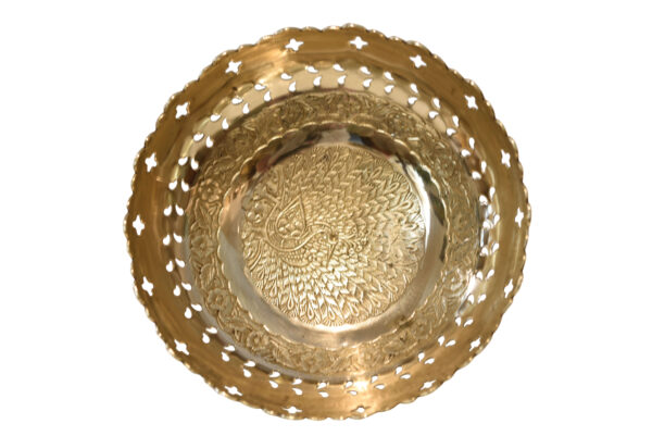 Metall Fuß Schale, Messing | Metal Foot Bowl - Image 4