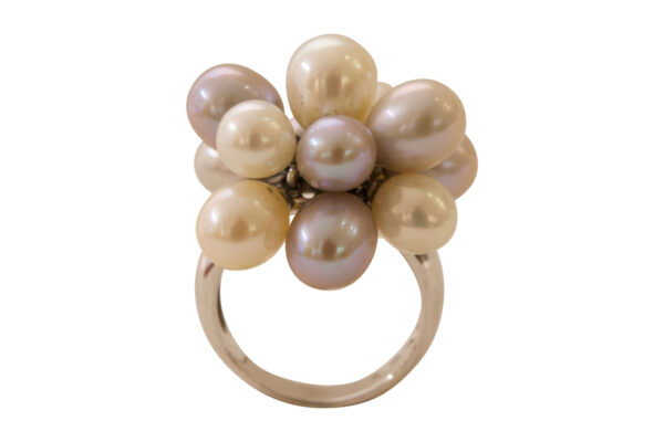 #104 Ring Weißgold mit Süßwasser-Zuchtperlen | White Gold Ring With Freshwater Cultured Pearls - Image 2