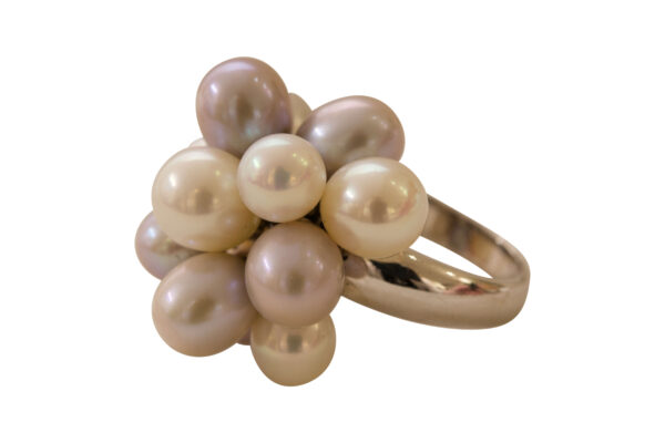 #104 Ring Weißgold mit Süßwasser-Zuchtperlen | White Gold Ring With Freshwater Cultured Pearls - Image 4