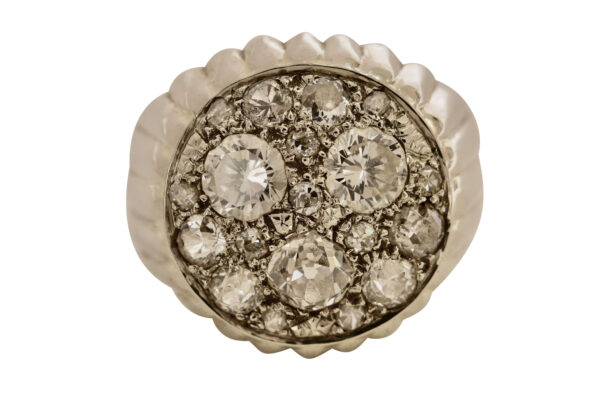 #127 Ring aus Weißgold mit Diamanten im Altschliff, Übergangsschliff und Achtkantig | Ring In White Gold With Old-Cut, Transitional-Cut And Octagonal Diamonds - Image 4