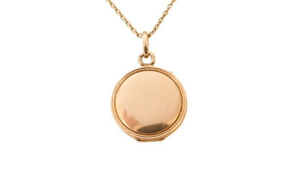 #165 Rotgoldmedaillon mit einer karree Gelbgoldkette mit zwei Rubinen | Red Gold Medallion With A Square Yellow Gold Chain With Two Rubies - Image 5