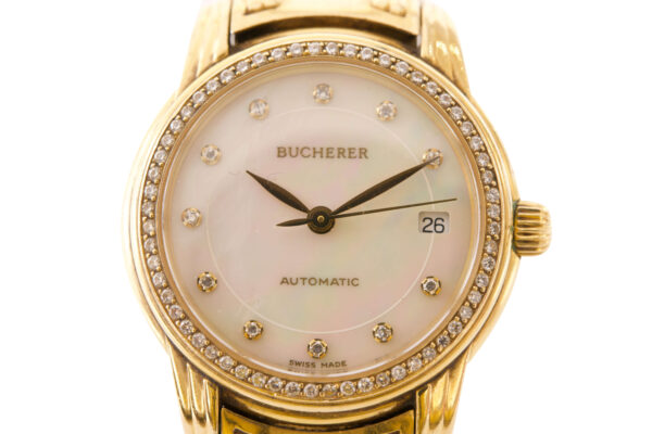 BUCHERER Archimedes Armbanduhr Gelbgold Automatik Datum | Bucherer Archimedes Wristwatch Yellow Gold Automatic Date - Image 2