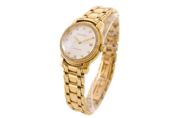 BUCHERER Archimedes Armbanduhr Gelbgold Automatik Datum | Bucherer Archimedes Wristwatch Yellow Gold Automatic Date - Image 5
