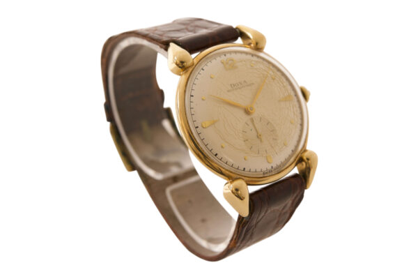 Doxa Gelbgold Lederarmband mit Handaufzug | Doxa Yellow Gold Leather Strap With Manual Winding - Image 5