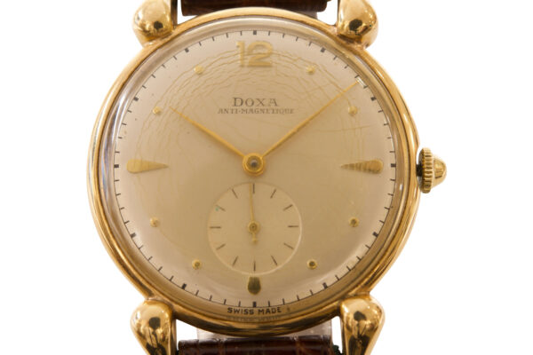 Doxa Gelbgold Lederarmband mit Handaufzug | Doxa Yellow Gold Leather Strap With Manual Winding - Image 4