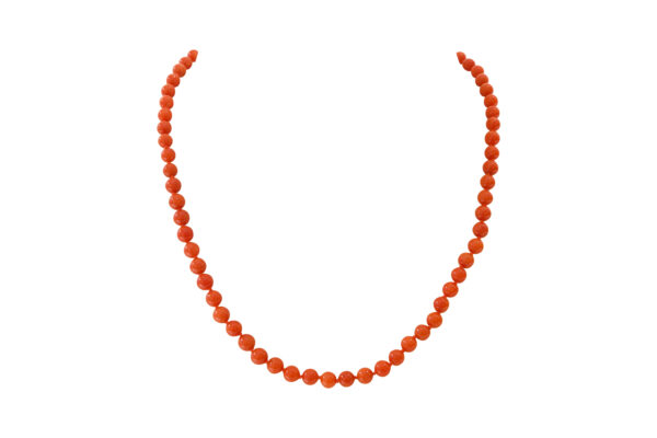 #38 Rote Korallenkette mit gelbgoldenem Verschluss | Red Coral Necklace With Yellow Gold Clasp - Image 2