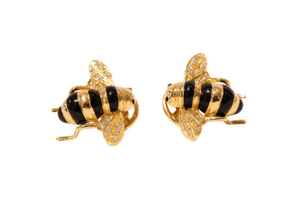 #75 Gelbgold Sabbadini Biene Ohrstecker mit Brillanten | Yellow Gold Sabbadini Bee Stud Earrings With Diamonds