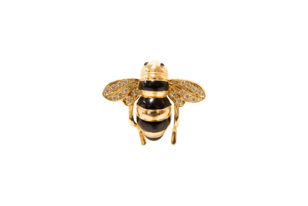 #75 Gelbgold Sabbadini Biene Ohrstecker mit Brillanten | Yellow Gold Sabbadini Bee Stud Earrings With Diamonds - Image 2
