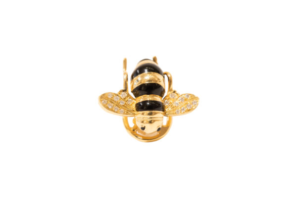 #75 Gelbgold Sabbadini Biene Ohrstecker mit Brillanten | Yellow Gold Sabbadini Bee Stud Earrings With Diamonds - Image 5