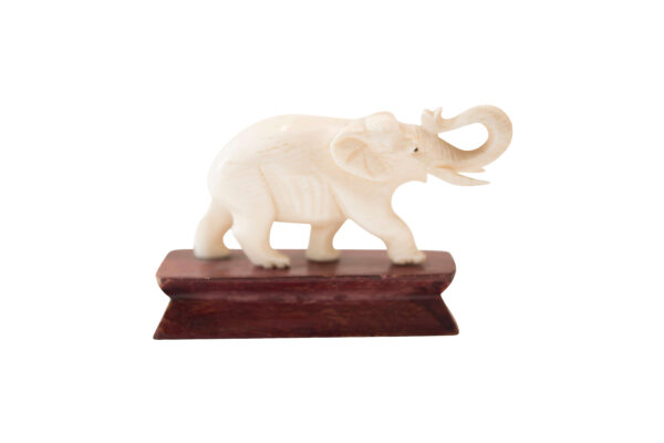 Kleiner Elefant auf Holzsockel | Small Elephant on Wooden Base - Image 3