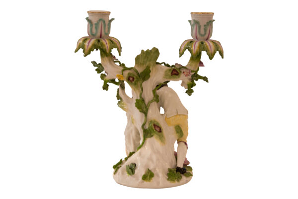 #251 Meissen 1750 Zweiflammiger Kerzenleuchter Der Eierdieb | Meissen 1750 Two-Burner Candlestick The Egg Thief - Image 2
