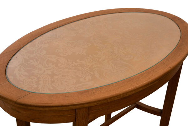 #105 Oval Small Wooden Table | Ovaler kleiner Holztisch - Image 2