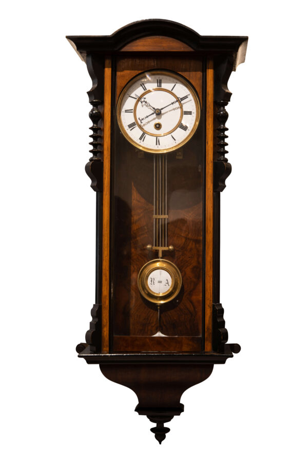 #108 Antique Wall Pendulum Clock Made of Wood | Antike Wandpendeluhr aus Holz